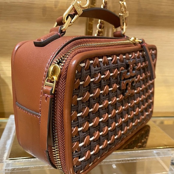 Tory Burch Britten Woven Small Top Handle Case - Picture 10 of 13